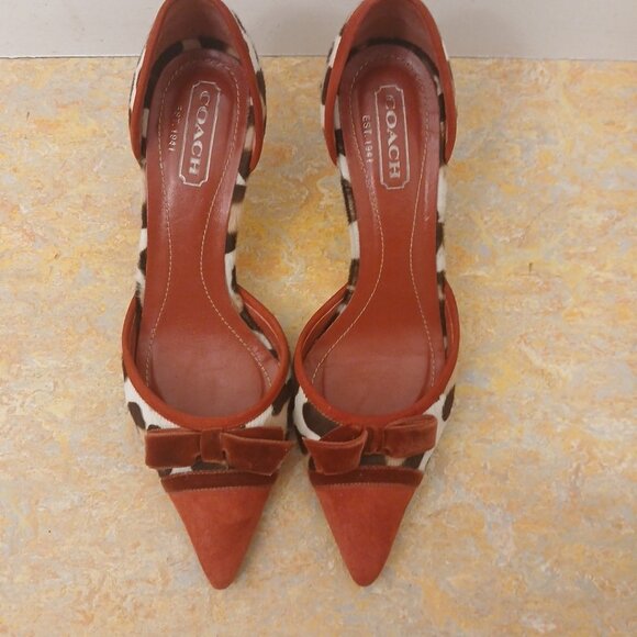 Coach Pony Hair Cheetah Pumps HEELS - Picture 4 of 14